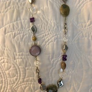 Beautiful Long Purple Statement Necklace